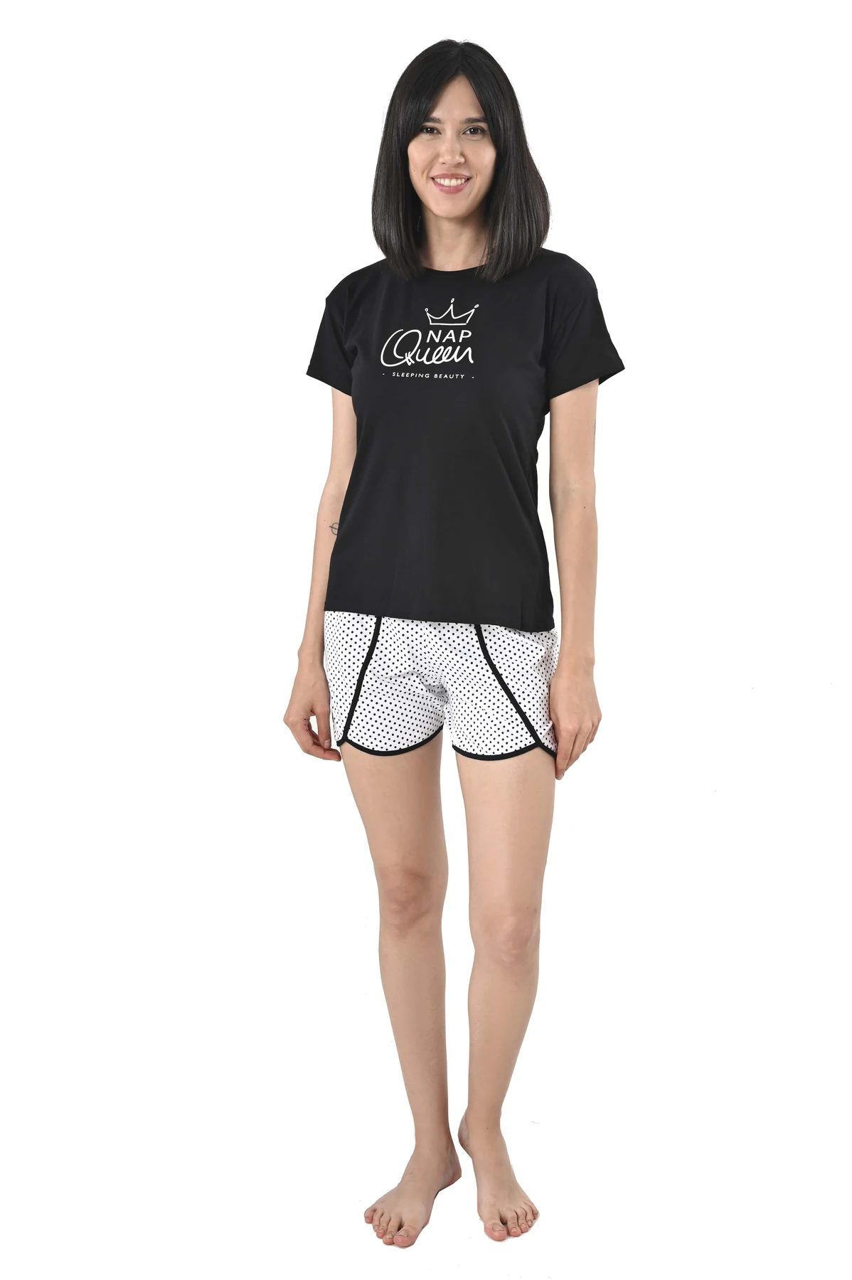 Pijama dama bumbac -Imprimat-XL